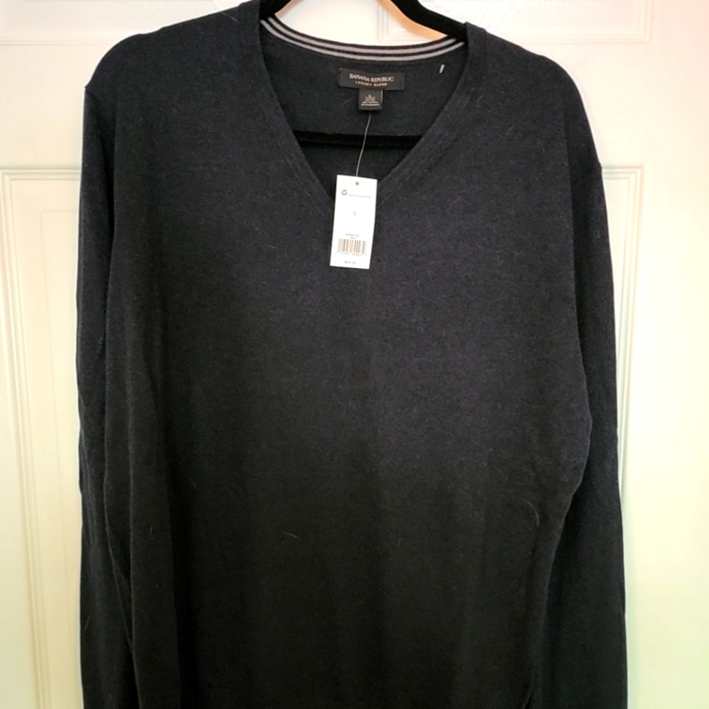 Banana Republic Luxery blend sweater NWT Large Navy
